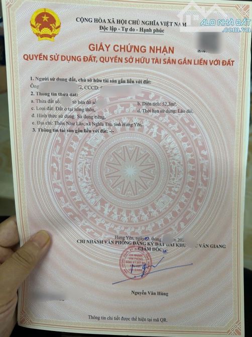 Lô góc 3 mặt tiền tại Như Lân - Nghĩa Trụ. Ngõ thông, mặt tiền 5,5m - 3