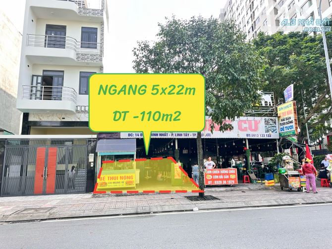 14.5 TỶ- CẦN BÁN NHÀ (5X22m) 110m2  MẶT TIỀN ĐƯỜNG ĐÀO TRINH NHẤT, p.linh tây,tp.thủ đức