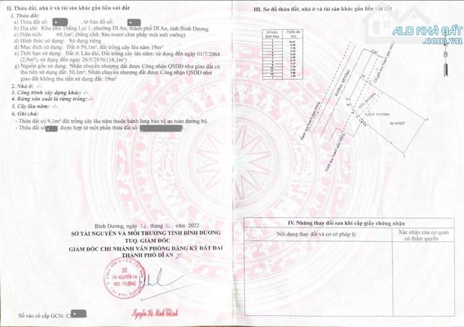Bán đất rẻ 2,9 Tỷ gần chợ Dĩ An 1 chỉ 500m, p.Dĩ An, Tp.Dĩ An M7080