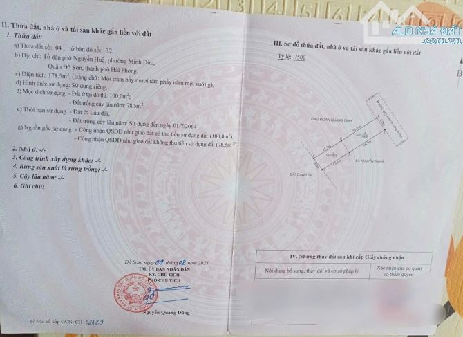 Bán đất Minh Đức - Đồ Sơn - Hải Phòng