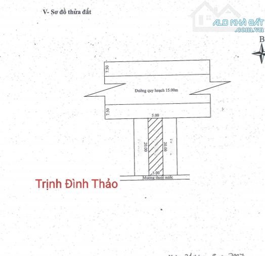 Đất mặt Tiền đường 15 Trịnh Đình Thảo. Thông Nguyễn Hữu Thọ ..S=100m2 (15x20) Giá: 29.8tỷ