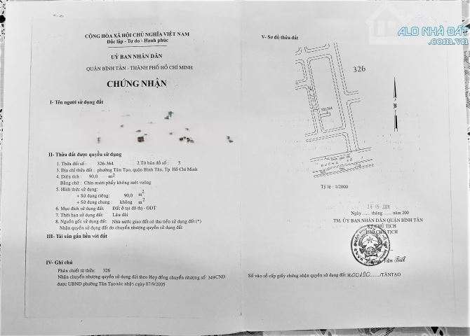Rẻ nhất khu vực - Lô đất nền 5x18 KDC Tên Lửa Ao Sen