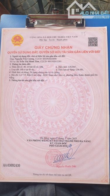 ♨️CẦN BÁN LÔ ĐẤT LƯ GIANG HOÀ XUÂN, VỊ TRÍ SIÊU ĐẸP, GIÁ RẺ 120M2 CHỈ NHỈNH 5TỶ NHỎ XÍU