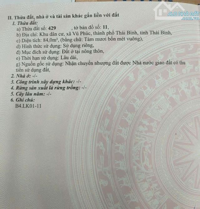 Cần bán đất tại khu đô thị Vũ Phúc Thái Bình