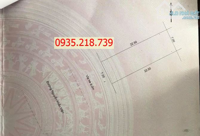 Bán Đất  đường NGUYỄN KHẮC VIỆN  (7.5m x 22,5m) giá 17 tỷ