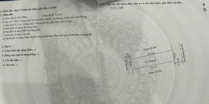 Bán đất 100m2 tại chung cư Lương Quán, Nam Sơn, An Dương giá 2,5 tỷ