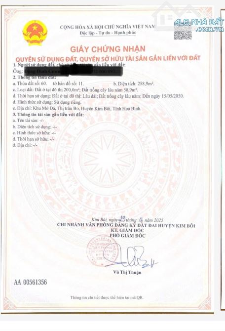 259m Có 200m Đất Ở - Trung Tâm Suối Khoáng Nóng Kim Bôi - Cách Hoa Viên 300m