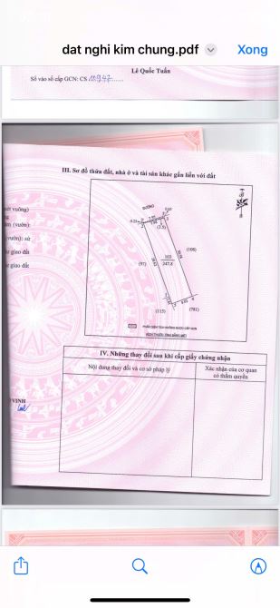 Bán ô đất mặt đường Xuân Tiến tại xóm 34 xã Nghi Kim, tp Vinh - nay là phường Vinh Hưng  -