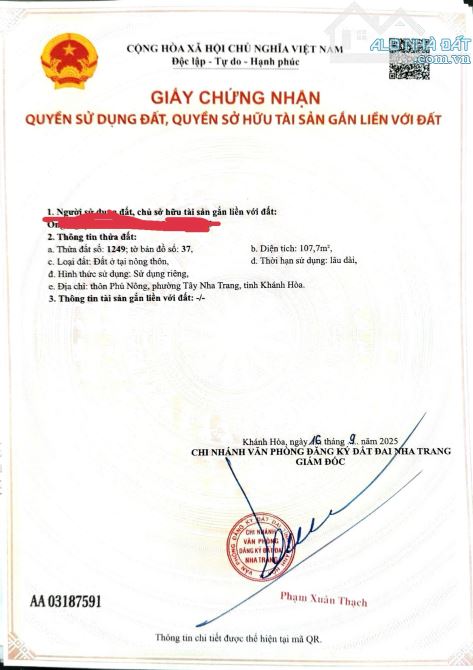 ÁN ĐẤT TẶNG DÃY TRỌ 4 PHÒNG TẠI PHƯỜNG TÂY NHA TRANG - 1