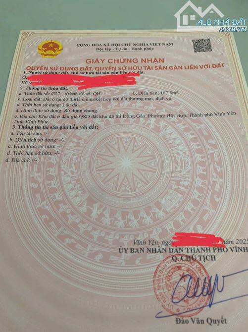 Bán đất Đồng Gáo, Hội Hợp, Vĩnh Yên, Vĩnh Phúc - 1