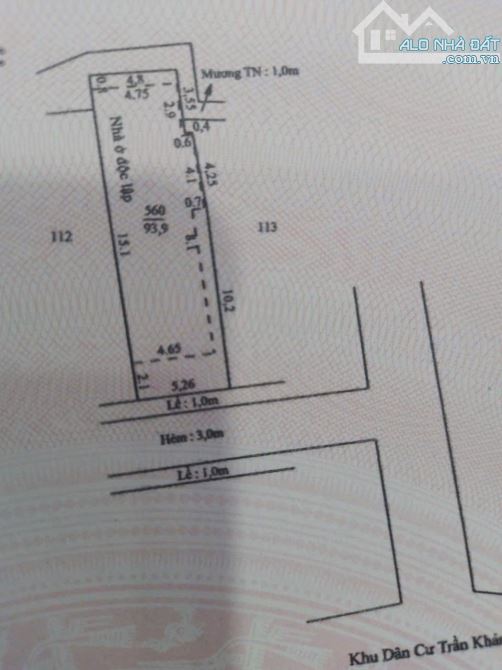 Bán nền tặng nhà cấp 4 đường Trần Khánh Dư Cách VinCom  Xuân Khánh 100m - 2