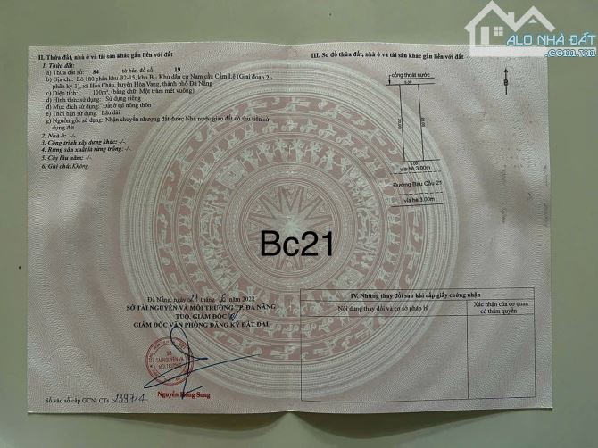 Bán đất đường Bầu Cầu 21 rẻ nhất, Hoà Xuân - 2