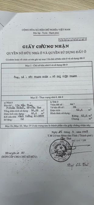 Bán nhà mặt tiền mậu thân, cần thơ, ngang 5,5m, giá đầu tư - 2