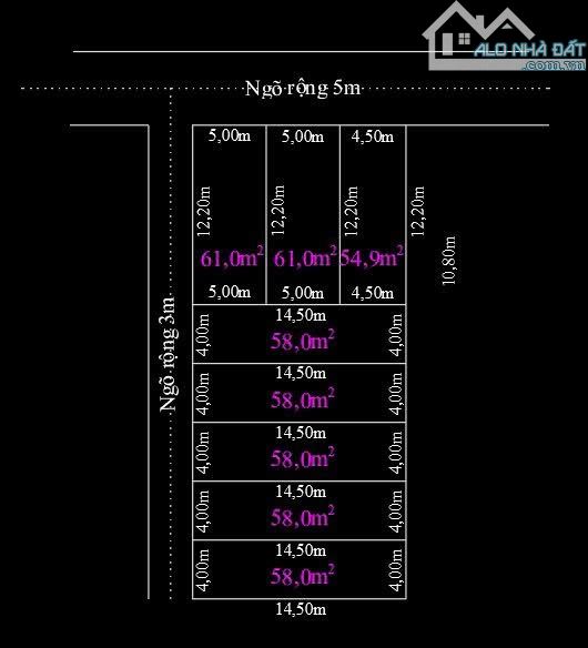 Bán lô đất đẹp ngõ 5m khu Hoà Nghĩa, Dương Kinh. Dt 56m2, mt 4,5m - 2