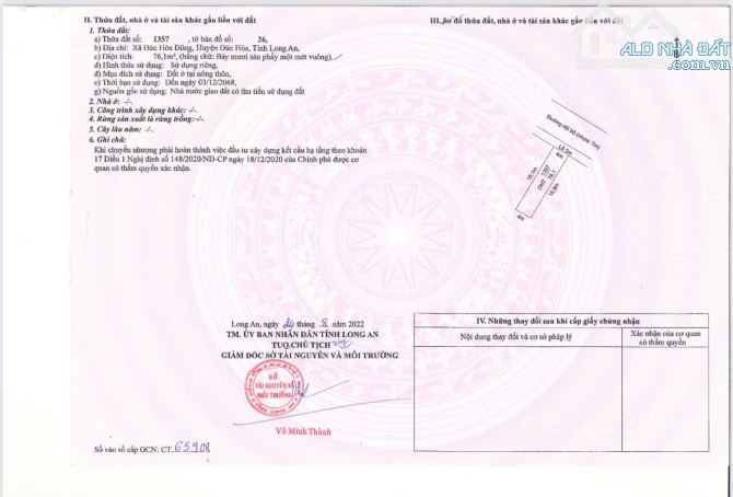 TÔI KẸT TIỀN CẦN BÁN GẤP LÔ ĐẤT Ở GIÁ 1TY8(TL) DT 4X19 SHR CC NGAY - 2