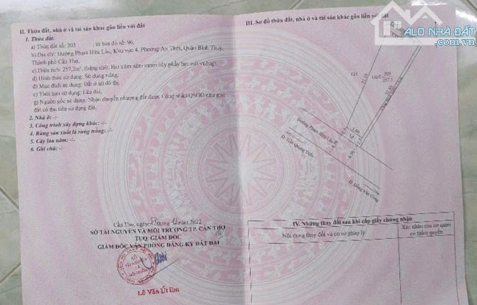 Bán Nền Mặt Tiền Đường Phạm Hữu Lầu Cách Đồng Văn Cống 20m, Q.Bình Thuỷ, Tp Cần Thơ. - 3