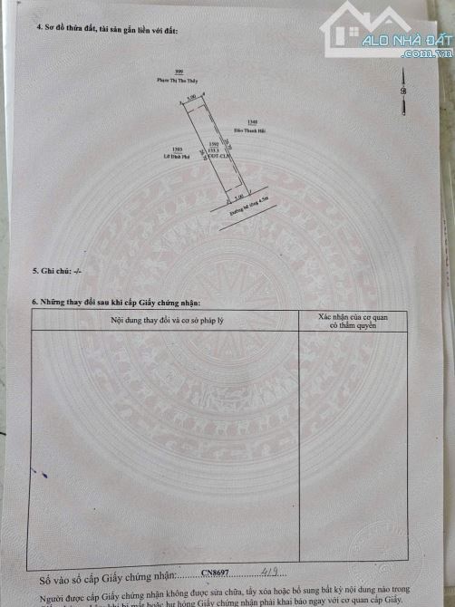 MPTV cách Trần Ngọc Lên chỉ hiện 100m 5 x 26 thổ cư 97m - 3