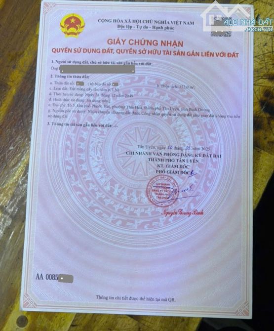 1,6Tỷ TL🔥Bán đất 122m2 tặng nhà cấp 4 , MT đường TPK36, p.Thái Hòa, Tp.Tân Uyên - 3