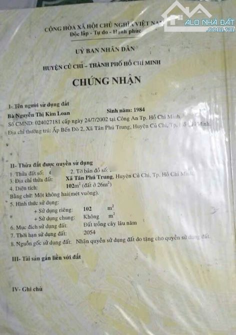Ra gấp lô đất thổ vườn, sát vách KCN Tân Phú Trung CỦ Chi. Mặt đường số 92, Giá 600 triệu - 3
