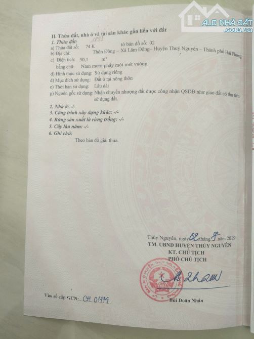 Bán nhà 2 tầng trung tâm xã Lâm động - Thuỷ Nguyên , Hải Phòng ngõ oto giá siêu rẻ chỉ 1 - 3