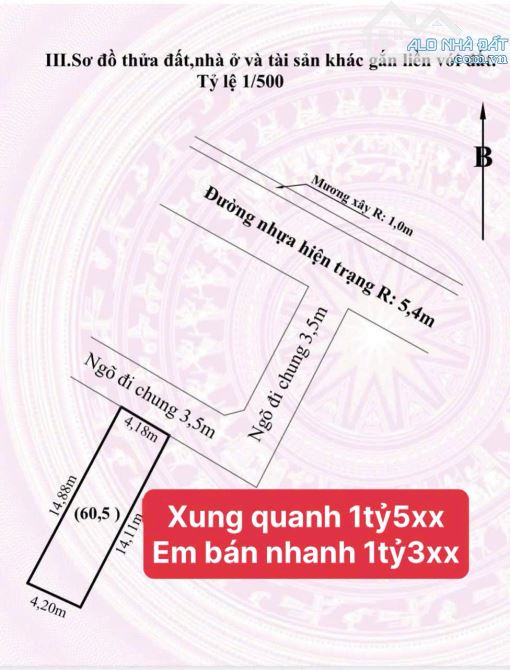 Bán lô đất 60m tại Lâm Động, Thủy Nguyên, Hải Phòng giá chỉ 1 tỷ 2xx. - 3