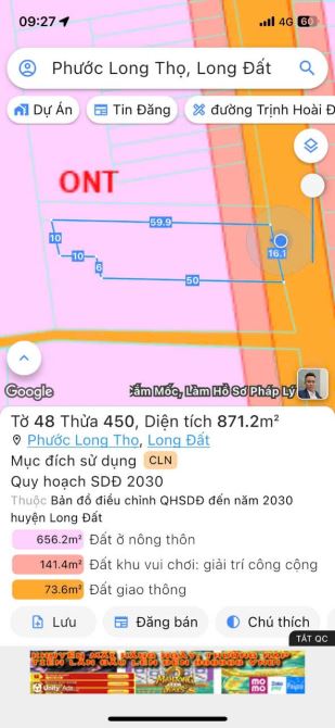 MẶT TIỀN LỘC AN - HỒ LỒ 870M2 100M TC ĐI THẲNG RA LỘC AN BÃI TẮM - 4