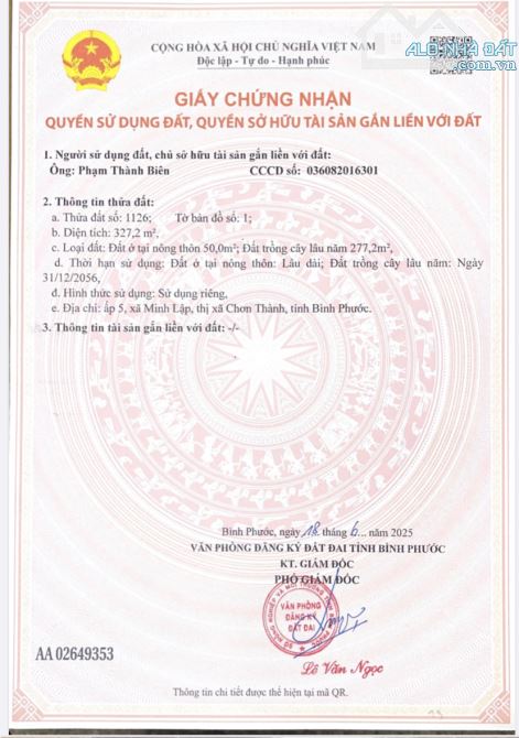 Bán 646m / 720tr , đất thổ cư Minh Lập Chơn Thành, Đồng Nai mới SHR - 5