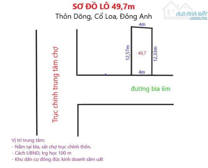Cực phẩm Xóm Nhồi, Thôn Dông, Cổ Loa: 50m2, MT 4.4m, Sát Vin Cổ Loa, 2 Ôtô tránh, KD, Giá - 8