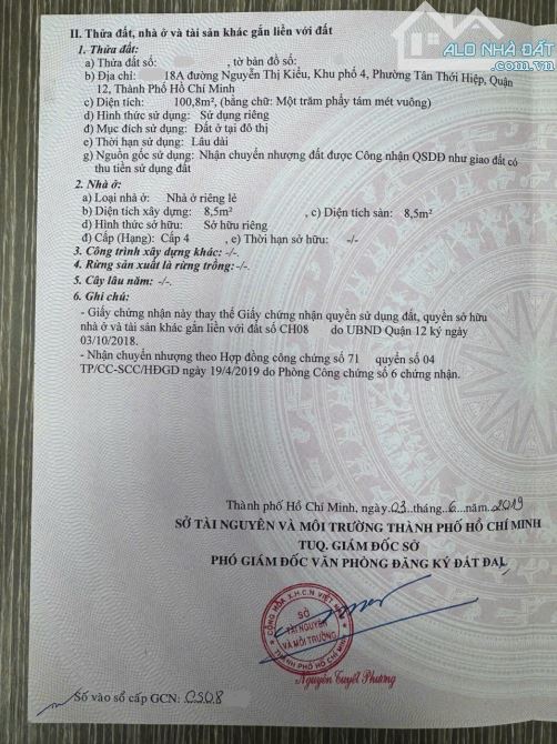 BÁN NHÀ C4, 5,85 TỎI, KÈM XƯỞNG, ĐƯỜNG NGUYỄN THI KIỂU, TÂN THỚI HIỆP, Q12. - 8