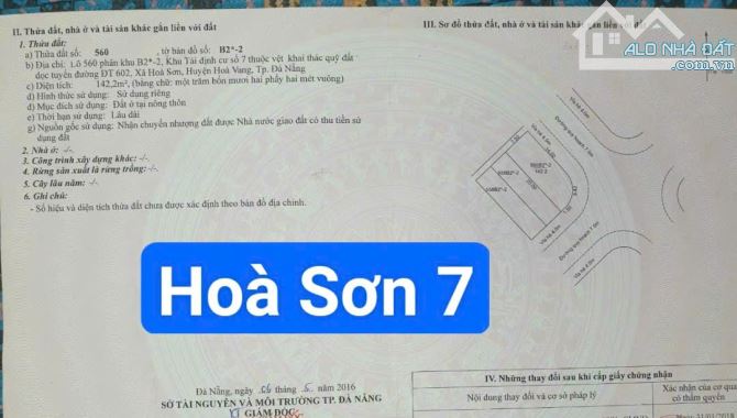 Góc 2 mặt tiền Đường 7m5 Hoà Sơn 7. S= 142m2 ngang 7.5m giá: 3.65 tỷ giá tốt nhất