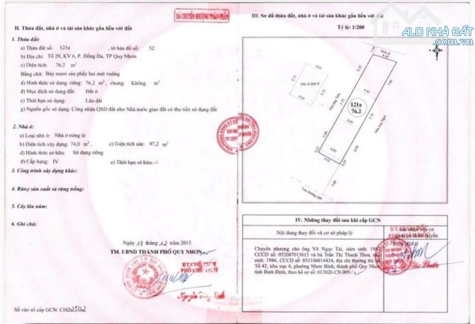 bán nhà nội bộ ô tô  trần quốc toản trung tâm quy nhơn
