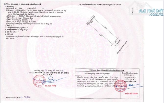 Bán đất mặt tiền Đường Đào Ngọc Chua // Nguyễn Tất Thành
