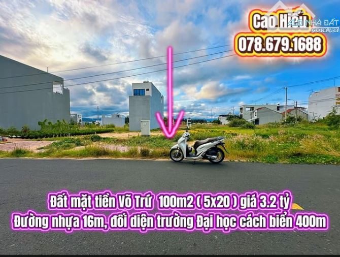 💥 Đất mặt tiền Võ Trứ  100m2 ( 5x20 ) giá 3.2 tỷ. Nhà đất Phú Yên