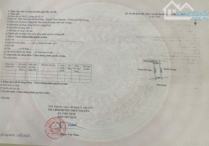 Bán lô 66m trung tâm Hoa Động ngõ ô tô tiện ích cực gần.