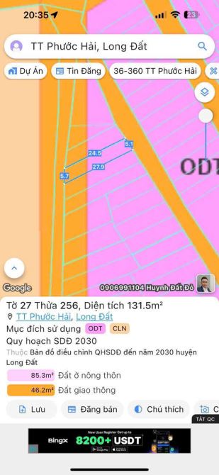 BÁN LÔ ĐẤT 2 MẶT TIỀN – PHƯỚC HẢI (Long Mỹ cũ)
