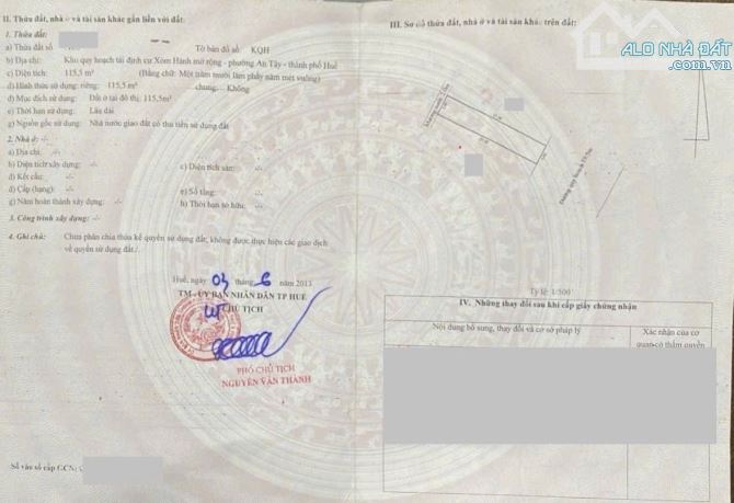 Đất Kqh Xóm Hành phường An cựu thành phố Huế