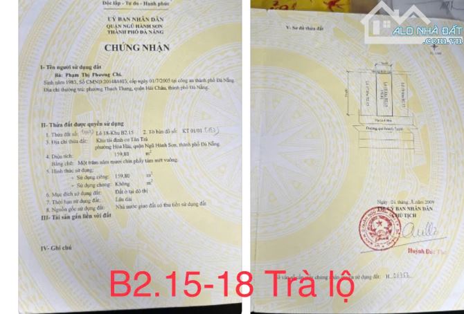 159,8 m đường 7 m5 gần biển tân trà vị trí đẹp gầ biển tân trà
