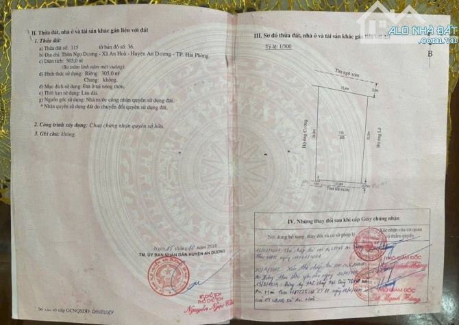 Bán đất Ngọ Dương, 2 ô tô tránh nhau, chia lô đẹp. 305m2