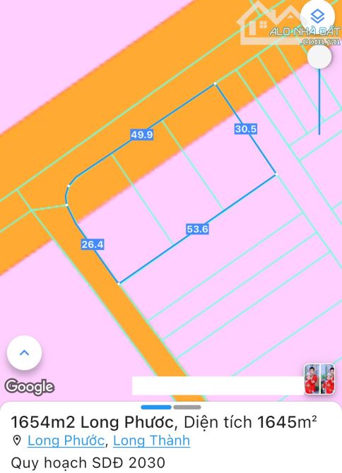 LÔ ĐẤT 3 MẶT TIỀN CỰC ĐẸP, SÁT BÊN TĐC LONG PHƯỚC, THỔ CƯ KHỦNG, GIÁ CỰC RẺ