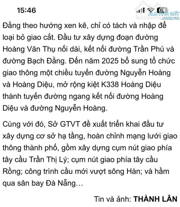 Bán đất 214,5m2 ngang 6,43m đường 8m Hoàng Diệu thông Nguyễn Hoàng- Giá 15 tỷ TL - 1