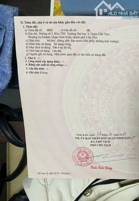BÁN NỀN 64 M2 4,1 TỶ ĐƯỜNG SỐ 5 KHU ĐẠI HỌC Ý DƯỢC CẦN THƠ, TP CẦN THƠ - 1