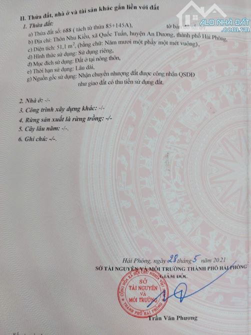 51,1M2 NGANG 4,5M ĐẤT LÔ GÓC TẠI NHU KIỀU, QUỐC TUẤN, AN DƯƠNG - NGÕ 2 Ô TÔ TRÁNH NHAU. - 1
