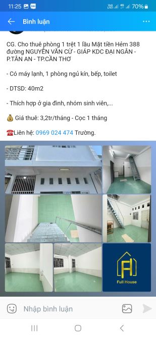 Phòng mặt tiền hẻm cạnh kdc Đại Ngân - 1