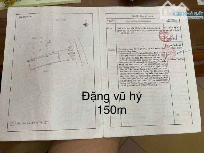 BÁN LÔ ĐẤT MẶT TIỀN ĐẶNG VŨ HỶ, SƠN TRÀ - 150M2 NGANG 6,6M - GIÁ 25 TỶ ( TL ). GỌI HƯƠNG - 1
