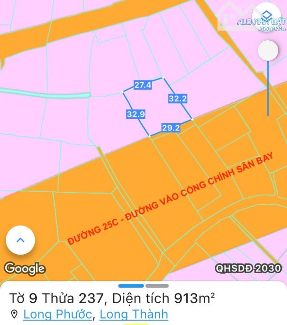 SIÊU PHẨM LÔ ĐẤT MẶT TIỀN ĐƯỜNG CHÍNH VÀO SÂN BAY LONG THÀNH, CÁCH VÒNG XOAY T1-QL51 200M - 2