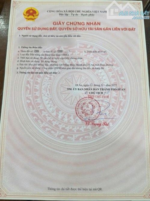 đất 65,4m2 3ty550 TL cách đường Nguyễn Trung Trực 20m p.Tân Đông Hiệp Tp.Dĩ An - 3