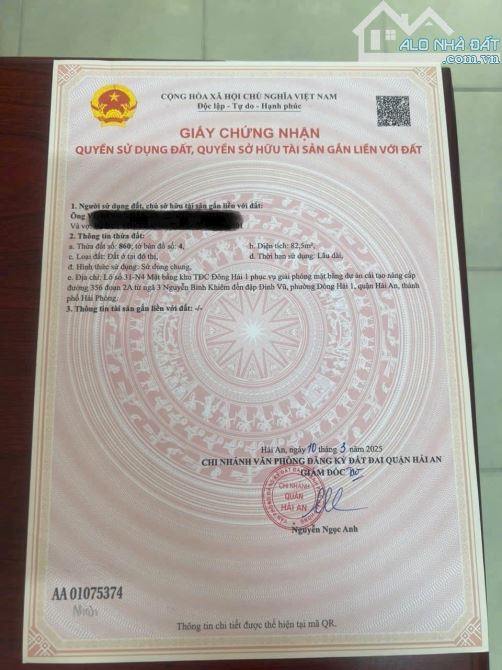 Chính chủ gửi bán lô đất tdc vườn mơ - 358 Đà Nẵng - Đông Hải 1 - 3