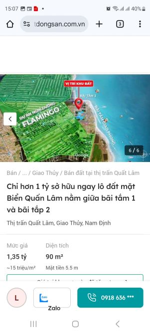 chủ cần bán lô đất khu du lịch Biển Quất Lâm, Nam Định - 3