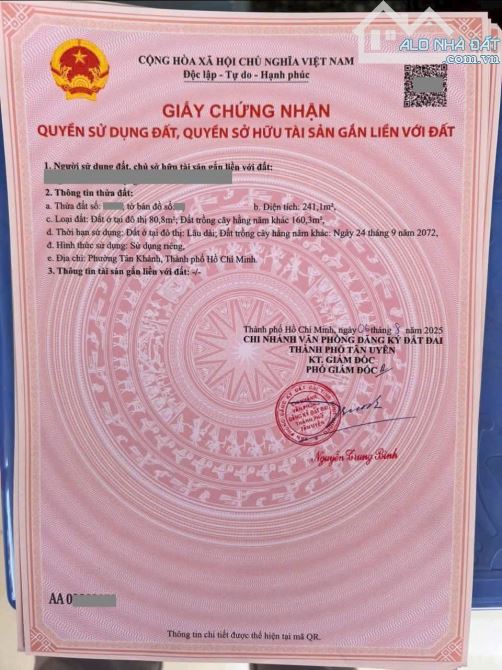 Bán đất cách đường Trần Văn Ơn 200m p.Tân Phước Khánh, Tp.Tân Uyên chỉ 2 Tỷ 850 TL M7676 - 3