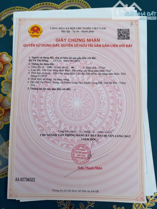 🔥Chỉ 8xx tr cô chú anh chị đã sở hữu ngay 1 lô đất đẹp ạ Mặt Tiền Đường Nhựa 8m - 4